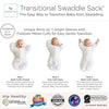 Amazing Baby - Transitional Swaddle Sack  - Arms Up 1/2-Length Sleeves & Mitten Cuffs, Tiny Zebras, Soft Black