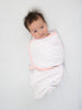 Amazing Baby - Premium Cotton Swaddle Wrap (Set of 3) - Tiny Bows & Lattice, Pink