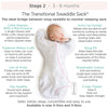 Amazing Baby - Transitional Swaddle Sack  - Arms Up 1/2-Length Sleeves & Mitten Cuffs, Little Watercolor Roses