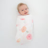 Amazing Baby – Muslin Swaddle Blankets, set of 3 - Watercolor Roses by artist Lynette Damir