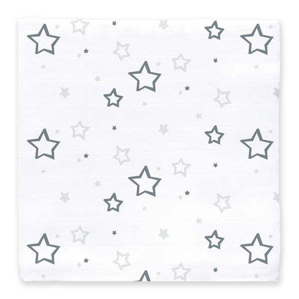 Amazing Baby - Sensory Muslin Swaddle Blanket - Stars!