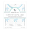 Amazing Baby - Cotton Knit zzZipMe Sack - Tiny Elephants, Pastel Blue