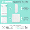 Honest® - Hybrid Diaper Starter Kit - Set of 3 Covers + Reusable Inserts (5 Tri-Fold + 5 Boosters) & 90pk of Boosties Disposable Inserts, Large, 22-40 lbs