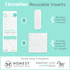 Honest® - Hybrid Diaper Starter Kit - Set of 3 Covers + Reusable Inserts (5 Tri-Fold + 5 Boosters) & 96pk of Boosties Disposable Inserts, Small - 8-15 lbs