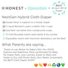 Honest® + Boosties - Hybrid Diaper Bundle - Set of 3 Covers + Reusable Inserts (5 Tri-Fold + 5 Boosters), Large, 22-40 lbs