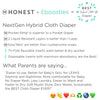 Honest® - Hybrid Diaper Starter Kit - Set of 3 Covers + Reusable Inserts (5 Tri-Fold + 5 Boosters) & 90pk of Boosties Disposable Inserts, Large, 22-40 lbs