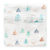 Muslin Swaddle Blankets - set of 3 - Peace in Nature -featuring Watercolor Mountains & Trees by artist Lynette Damir