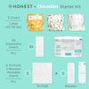 Honest® - Hybrid Diaper Starter Kit - Set of 3 Covers + Reusable Inserts (5 Tri-Fold + 5 Boosters) & 30pk of Boosties Disposable Inserts, Large, 22-40 lbs