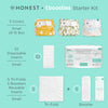 Honest® - Hybrid Diaper Starter Kit - Set of 3 Covers + Reusable Inserts (5 Tri-Fold + 5 Boosters) & 32pk of Boosties Disposable Inserts, Small - 8-15 lbs