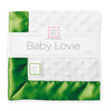 Baby Lovie - White Plush Dots with Light Pure Green Silky Satin Trim