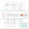 Muslin Swaddle Blankets - Pure White Muslin (Set of 4), White