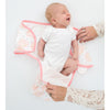 3 Swaddle Wraps - Heavenly Floral, Bella, Tiny Triangles, Pinks with Touch of Gold Shimmer