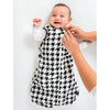 Cozy Non-Weighted zzZipMe Sack - Soft Black Puppytooth, Black & White