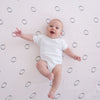 Marquisette Swaddle Blanket - Ring, Soft Black Pearl on Soft Pink - LIMITED TIME DEAL