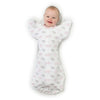 Amazing Baby - Transitional Swaddle Sack  - Arms Up 1/2-Length Sleeves & Mitten Cuffs, Tiny Elephants, Pink