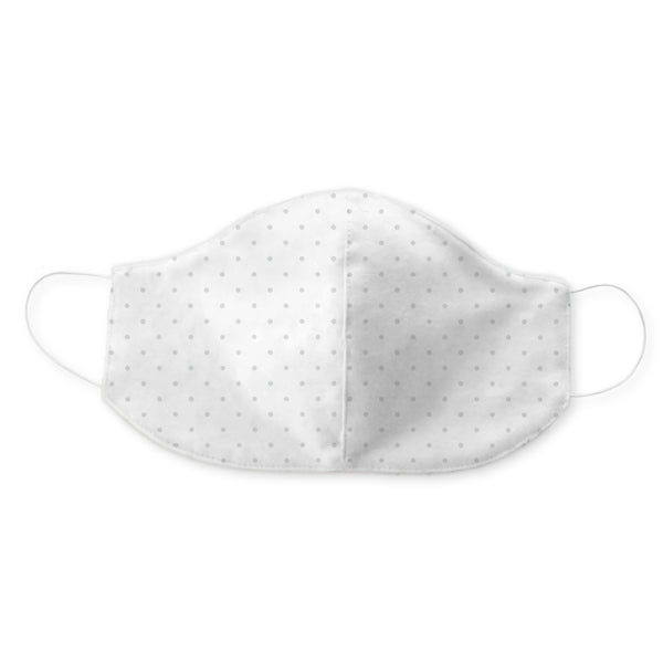 2-Layer Cotton Flannel Facemask - Polka Dots, Sterling - 60pcs