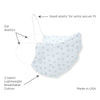 2-Layer Cotton Flannel Facemask - Soft Black Bubble Dots, Soft Blue 60pcs