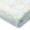 Flannel Fitted Crib Sheet - Mod Circles on White, Kiwi