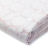 Flannel Fitted Crib Sheet - Mod Circles on White, Pastel Pink