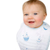 Muslin Baby Bibs - Ahoy! Little Ships & French Dots, Pastel Blue