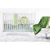 Crib Skirt - Jewel Tone Stripes - Kiwi, SeaCrystal, & Pure Green - Final SALE