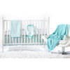 Crib Skirt - Jewel Tone Stripes - SeaCrystal, Gray, & Turquoise -Final SALE