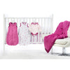 Crib Skirt - Jewel Tone Stripes - Pink, Gray, & Very Berry - FINAL SALE