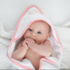Muslin + Terry Hooded Towel - Tiny Triangle Shimmer, Pink