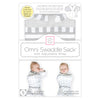 Omni Swaddle Sack with Wrap -  Arms Up Sleeves & Mitten Cuffs, Heathered Sterling with Stripes