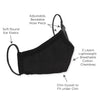3-Layer Woven Cotton Chambray Face Mask, Black - Perseverance