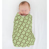 Ultimate Swaddle Blanket - Brown Mod Circles on Lime