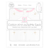 Soft Cotton Non-Weighted zzZipMe Sleepin Sack - Bella, Pink with Touch of Gold Shimmer