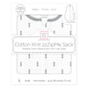 Soft Cotton Non-Weighted zzZipMe Sleeping Sack - Tiny Arrows, Soft Black