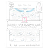 Soft Cotton Non-Weighted zzZipMe Sack - Tiny Doggies, Pastel Blue