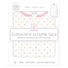 Soft Cotton Non-Weighted zzZipMe Sack - Tiny Triangles, Pinks with Touch of Gold Shimmer