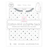 Soft Cotton Non-Weighted zzZipMe Sack - Tiny Triangles, Grays with Touch of Silver Shimmer