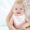 Muslin Bandana Bib - Heavenly Floral, Pink with Touch of Gold Shimmer