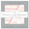 Muslin Luxe Blanket - 4-Layers of Incredibly Soft Muslin - Great for Toddler and Young Child, Reversible Design - Heavenly Floral with Touch of Gold Shimmer