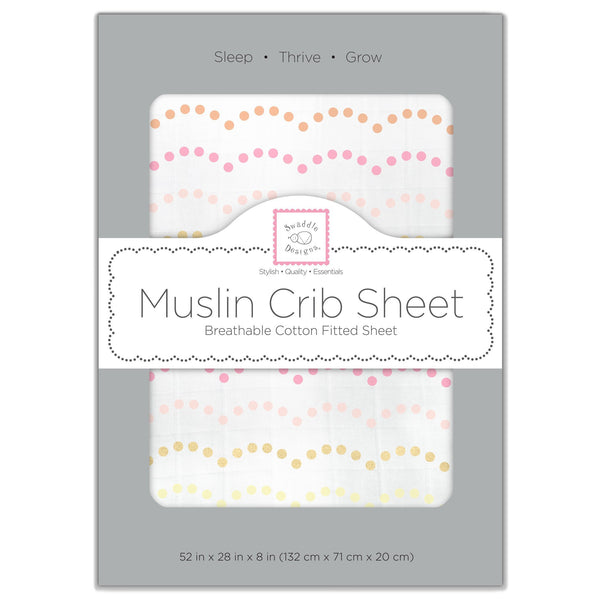 Muslin Fitted Crib Sheet - Tiny Dot Scallop Shimmer