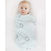Marquisette Swaddle Blanket - Ring, Soft Black Pearl on Soft Blue