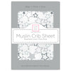 Muslin Fitted Crib Sheet - Starshine Shimmer, Sterling