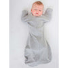 Transitional Swaddle Sack - Arms Up 1/2-Length Sleeves & Mitten Cuffs, Heathered Gray with Polka Dot Trim
