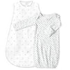 Muslin Non-Weighted zzZipMe Sack Set - French Dots + Tiny Triangles, Grays with a Touch of Silver Shimmer