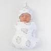 Muslin Swaddle Single - Starshine - Sterling & Dark Gray with Touch of Silver Shimmer