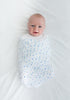 Amazing Baby - Silky Swaddle 2pk , Drops & Dots, Blue