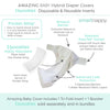 Amazing Baby SmartNappy Hybrid Reusable Cloth Diaper Cover + 1 Reusable Tri-Fold Insert + 1 Reusable Booster - Gray