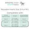Reusable Inserts for Honest® Hybrid & Amazing Baby Cloth Diaper Covers: 5 Tri-Fold Inserts + 5 Boosters, Size 3-4 / Medium/Large