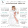 Amazing Baby - Omni Swaddle Sack with Wrap -  Arms Up Sleeves & Mitten Cuffs, Sterling Confetti
