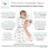Amazing Baby - Omni Swaddle Sack with Wrap -  Arms Up Sleeves & Mitten Cuffs, On Safari