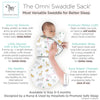 Amazing Baby - Omni Swaddle Sack with Wrap -  Arms Up Sleeves & Mitten Cuffs, On Safari